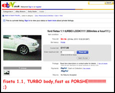 A correct eBay ad, yesterday