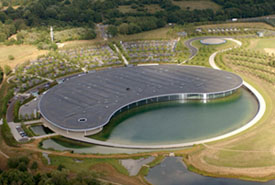 The McLaren factory shortly before being demolished, yesterday