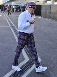 Sir Jackie Stewart's trousers, yesterday