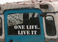 A sticker on a Land Rover, yesterday