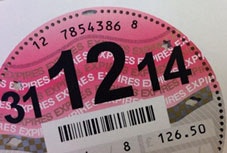 An tax disc, yesterday