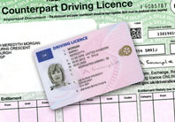 An driving licence, yesterday